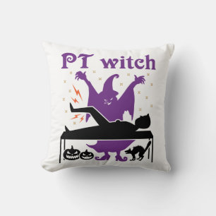 Physical Therapy Halloween PT Witch Throw Pillow