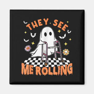 Physical Therapy Halloween They See Me Rolling Spo Magnet