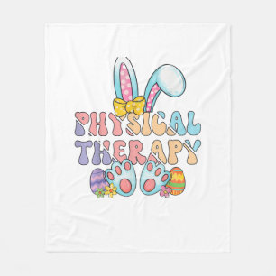 Physical Therapy Happy Easter Bunny Eggs PT Therap Fleece Blanket