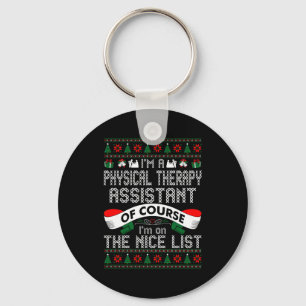 Physical Therapy Istant On Nice List Christmas Keychain