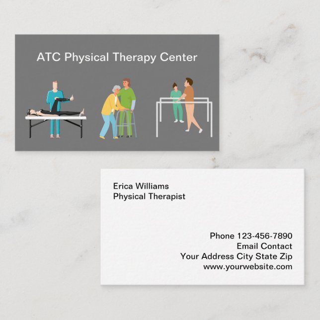 Physical Therapy Medical Treatment Business Cards (Front/Back)