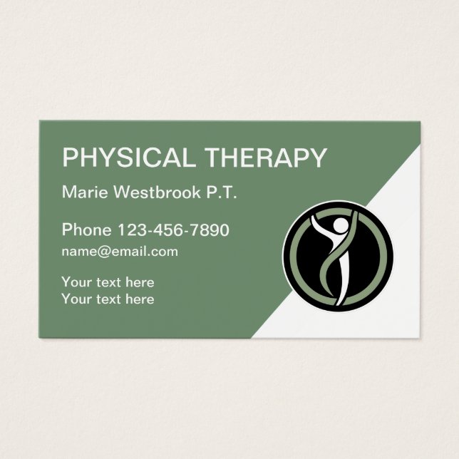 Physical Therapy Modern Business Cards New (Front)