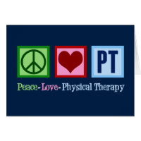 Physical Therapy Peace Love PT Blue Card