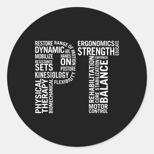Physical Therapy Pt Month Physical Therapist Classic Round Sticker (Front)