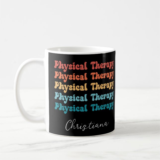 Physical Therapy PT Retro PT Grad Custom Gift Coffee Mug (Left)