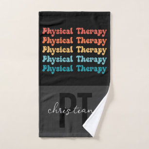 Physical Therapy PT Retro PT Grad Gifts Hand Towel