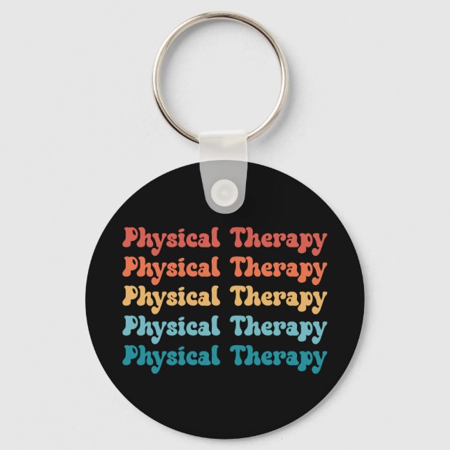 Physical Therapy PT Retro PT Grad Gifts Keychain (Front)