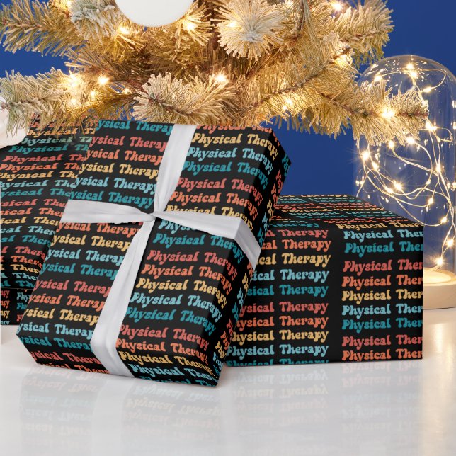 Physical Therapy PT Retro PT Grad Gifts Wrapping Paper (Holidays)