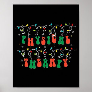 Physical Therapy Pt Santa Hat Christmas Lights Xma Poster