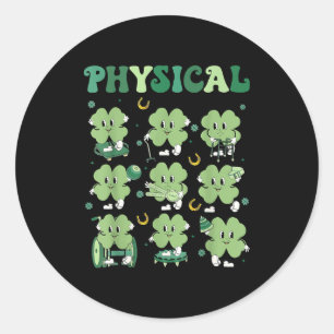Physical Therapy Pt Shamrock St Classic Round Sticker