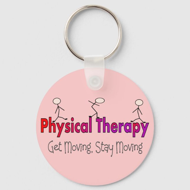 Physical Therapy Stick People Design Keychain (Front)