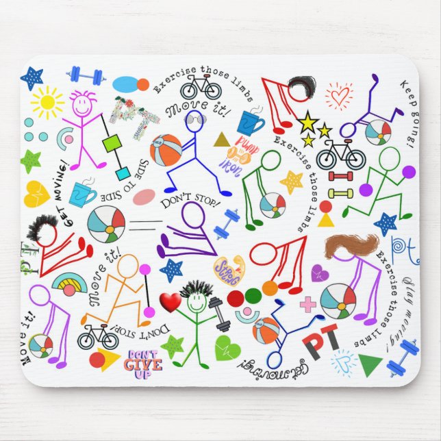 Physical Therapy Theme Mouse Pad (Front)