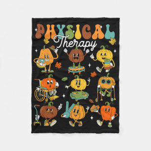 Physical Therapy Therapist Pumpkin Autumn Thanksgi Fleece Blanket