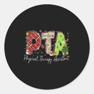 Physical Therapy Therast Istant Pta Santa Christma Classic Round Sticker