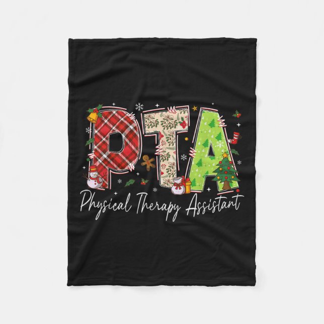 Physical Therapy Therast Istant Pta Santa Christma Fleece Blanket (Front)