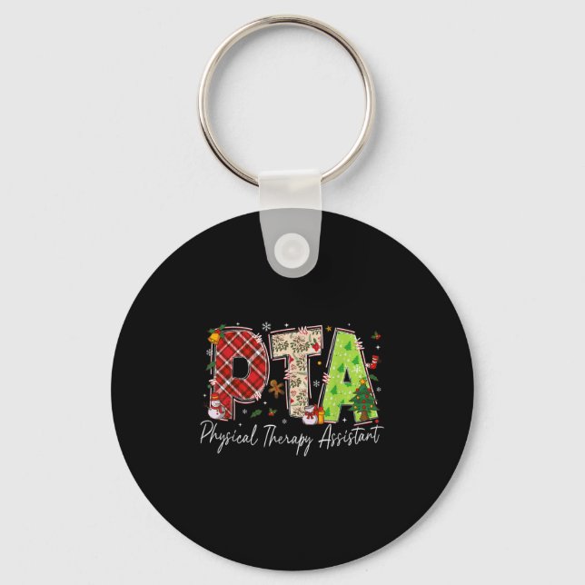 Physical Therapy Therast Istant Pta Santa Christma Keychain (Front)