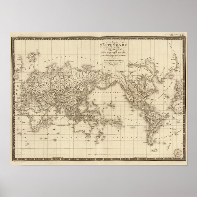 Physical world map poster (Front)