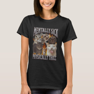 Physically Thicc Funny Cat Meme Bootleg Graphic T-Shirt