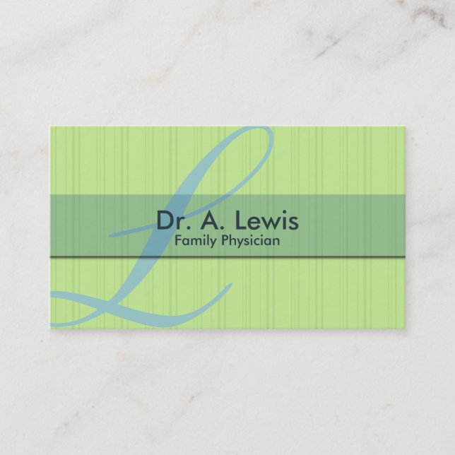 Physician and Medical Business Card - Monogram (Front)