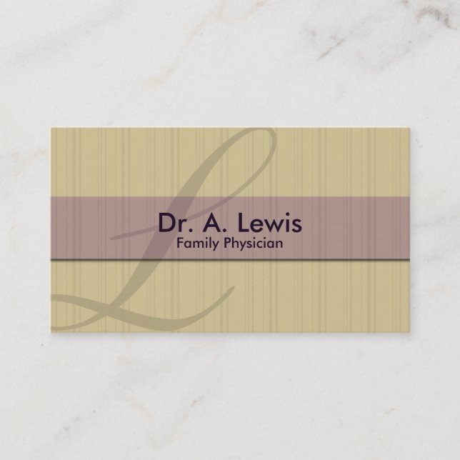 Physician and Medical Business Card - Monogram (Front)