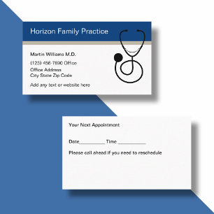 Physician Appointment Reminder Business Cards