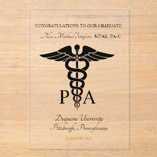 Physician Assistant Acrylic Graduate Announcement