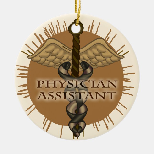 Physician Assistant Caduceus Ceramic Ornament (Front)