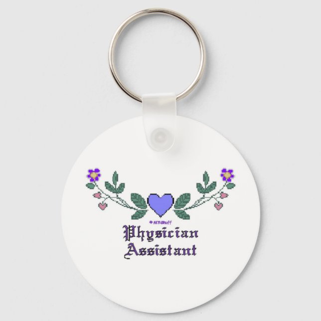 Physician Assistant Cross Stitch Keychain (Front)