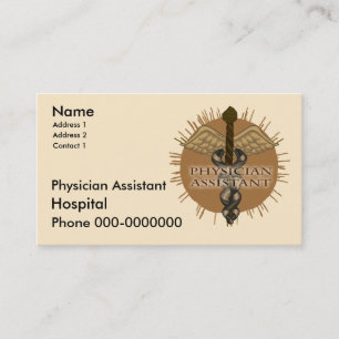 Physician Assistant custom name Business Cards