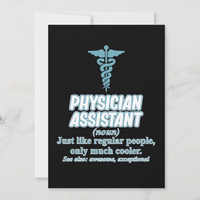 Physician Assistant Definition PA Medical Students Invitation (Front)