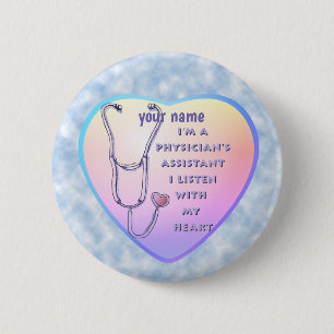 Physician Assistant Heart   2 Inch Round Button