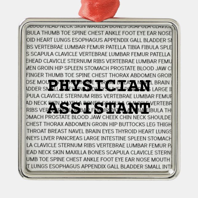 Physician Assistant Medical Terminology Christmas Metal Ornament (Front)