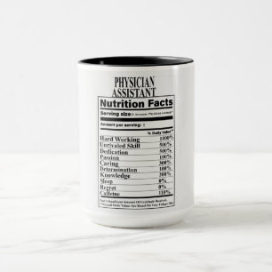 Physician Assistant Nutrition Facts Mug