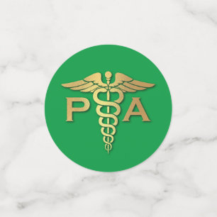 Physician Assistant PA Graduation Green Gold Confetti