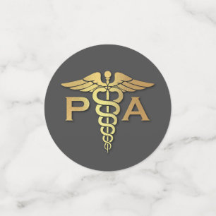 Physician Assistant PA Graduation Grey Gold Confetti