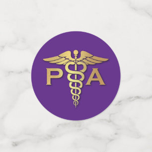 Physician Assistant PA Graduation Purple Gold Confetti