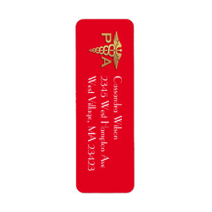 Physician Assistant PA Graduation Red Gold