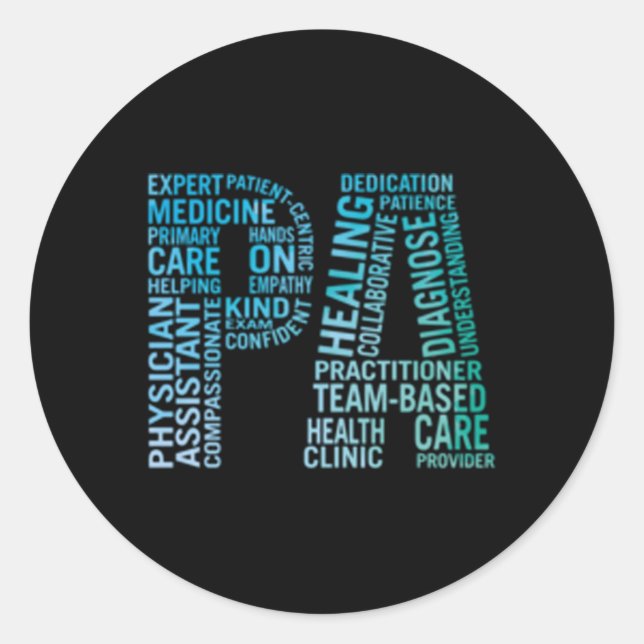 Physician Assistant Pa Medical Student Classic Round Sticker (Front)