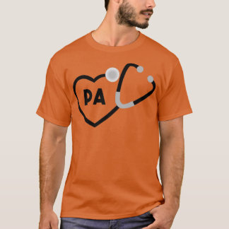 Physician Assistant Stethoscope Black T-Shirt