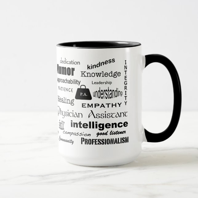 Physician Assistant-Word Cloud/Black Mug (Right)