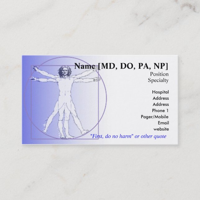 Physician Business Card (Front)