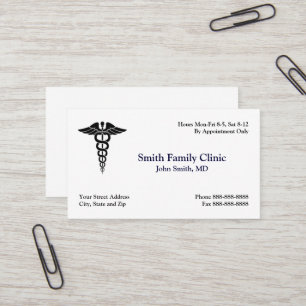 Physician Doctor Medical Symbol Business Card