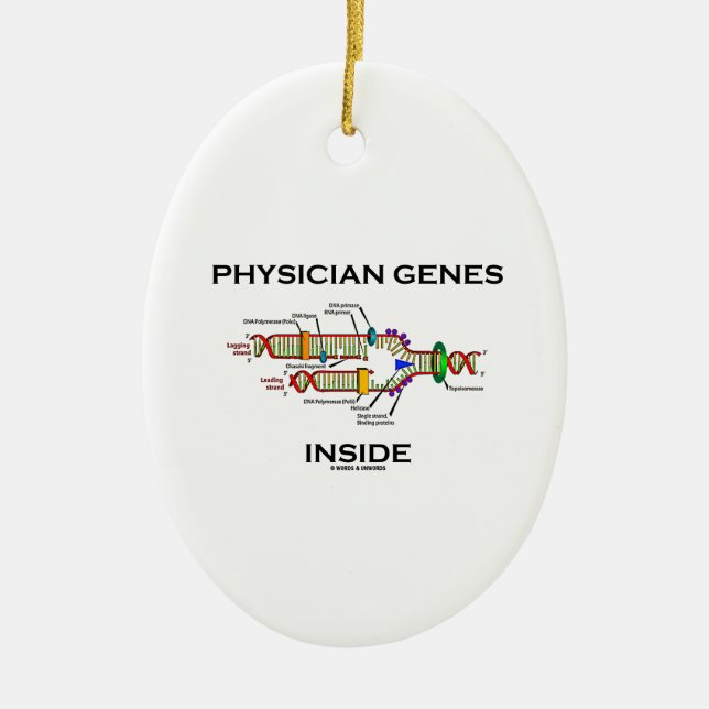 Physician Genes Inside (DNA Replication) Ceramic Ornament (Front)
