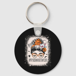 Physician Istant Halloween Messy Bun Pa Student Wo Keychain