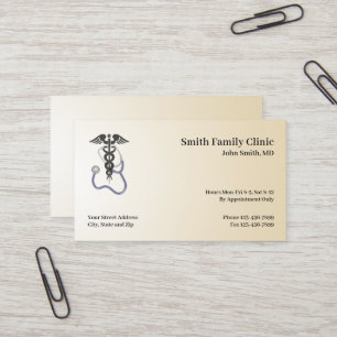 Physician Medical Symbol Stethoscope Business Card