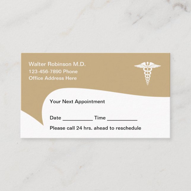 Physician Office Appointment Business Cards Modern (Front)