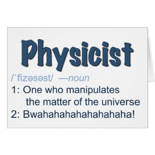 physicist definition card - blue & white