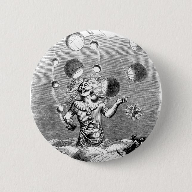 Physicist Juggling with the Planets 2 Inch Round Button (Front)