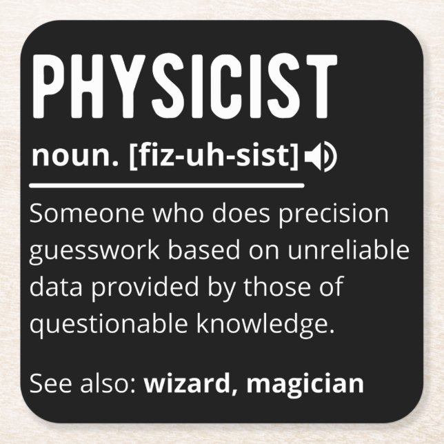 physicist square paper coaster (Front)