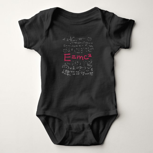 Physics and Math Formulas EMC2 Baby Bodysuit (Front)